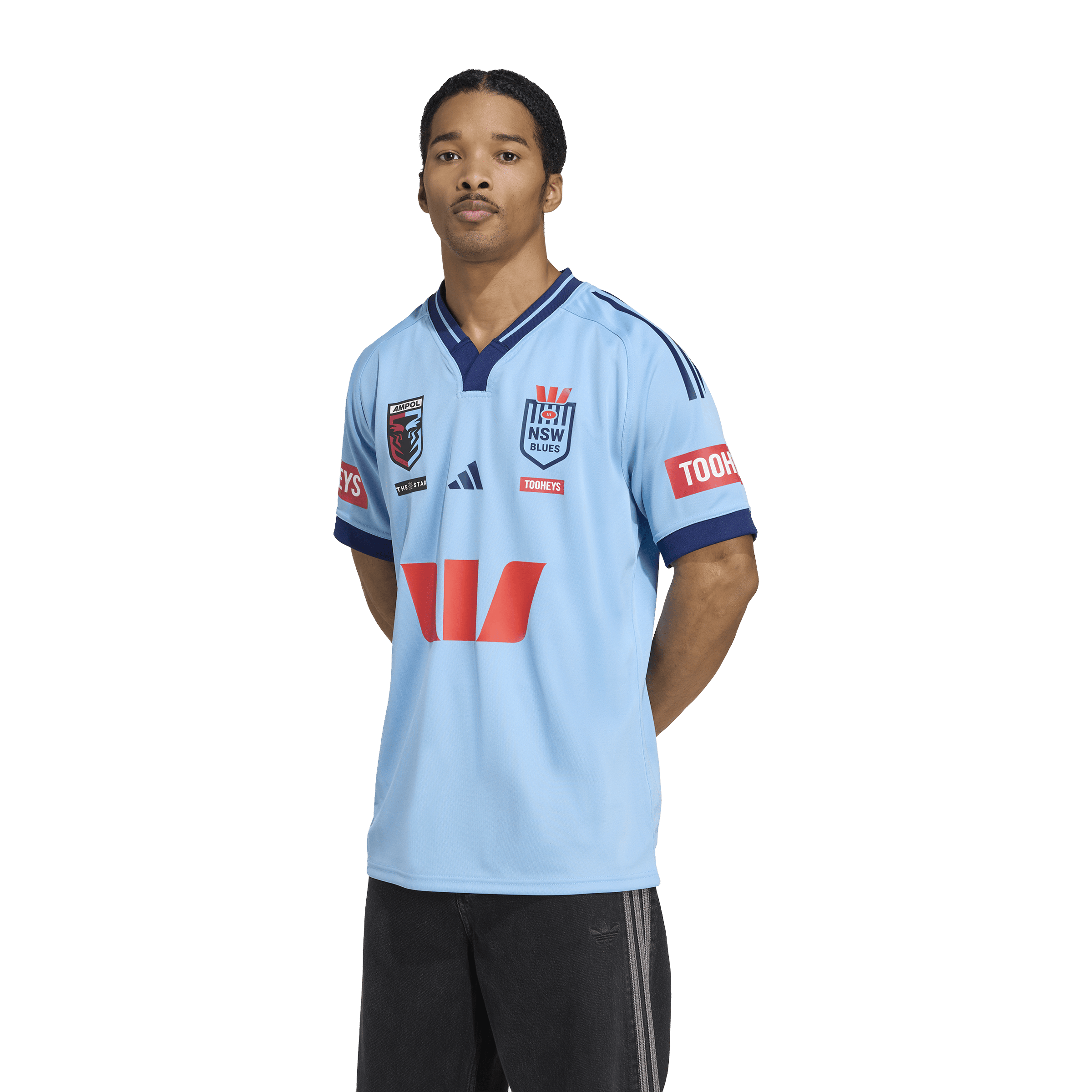 Adidas Mens NSW Blues 26' State of Origin Jersey Team Light Blue